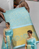 Sky Blue Zari Kanjivaram Saree