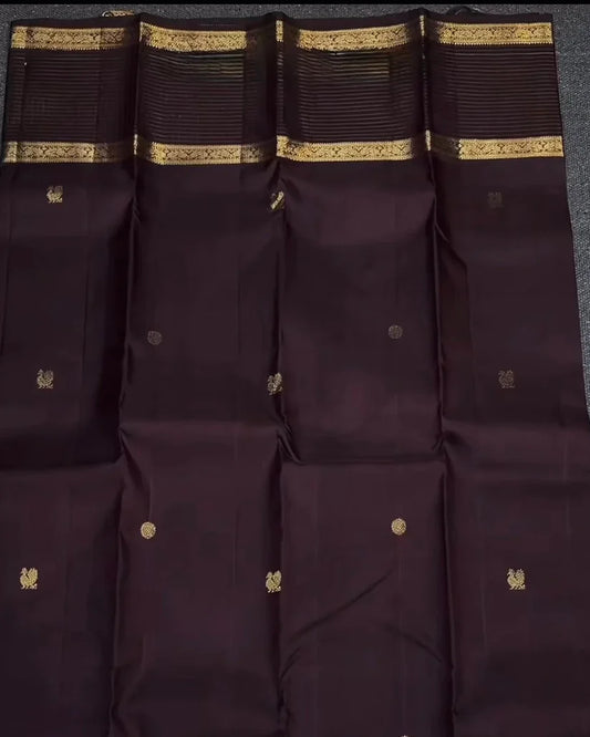 Maroon Golden Zari Checks Silk Saree