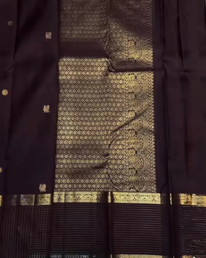 Maroon Golden Zari Checks Silk Saree