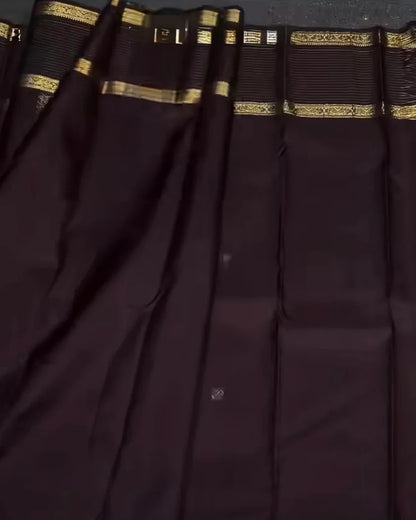 Maroon Golden Zari Checks Silk Saree
