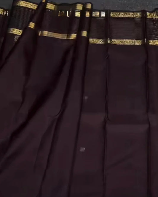 Maroon Golden Zari Checks Silk Saree