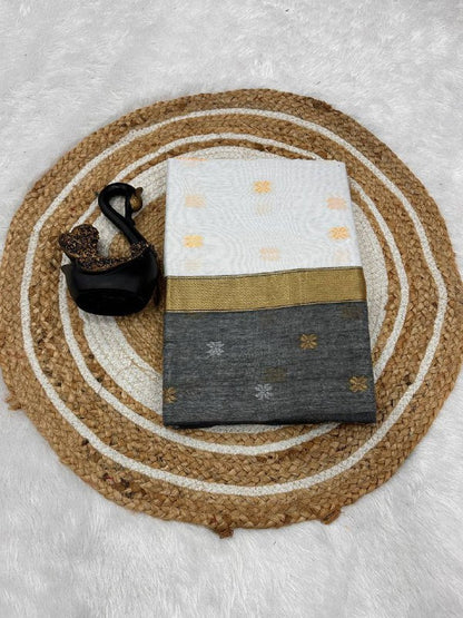 Lilan Slub Soft Cotton Saree with Rich Weaving Blouse