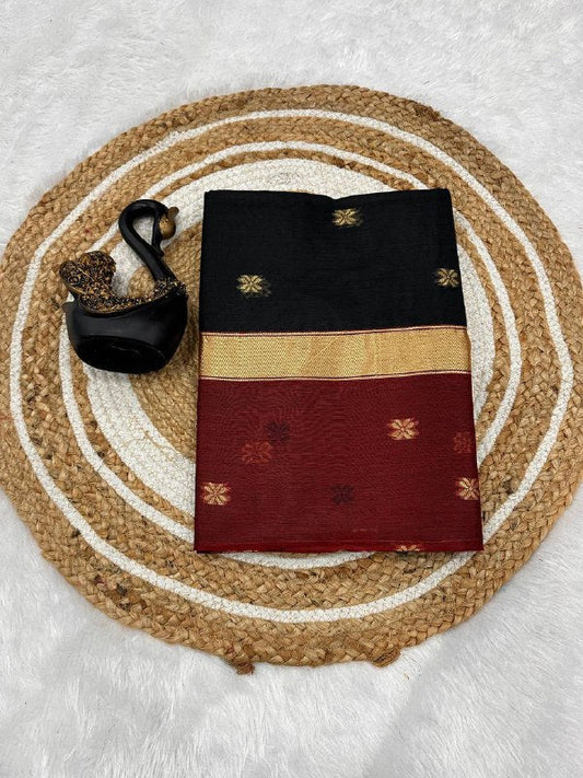 Lilan Slub Soft Cotton Saree with Rich Weaving Blouse
