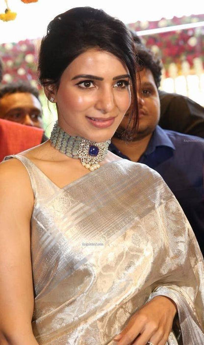 Samantha Inspired Soft Tissue Silk Saree with Rich Pallu