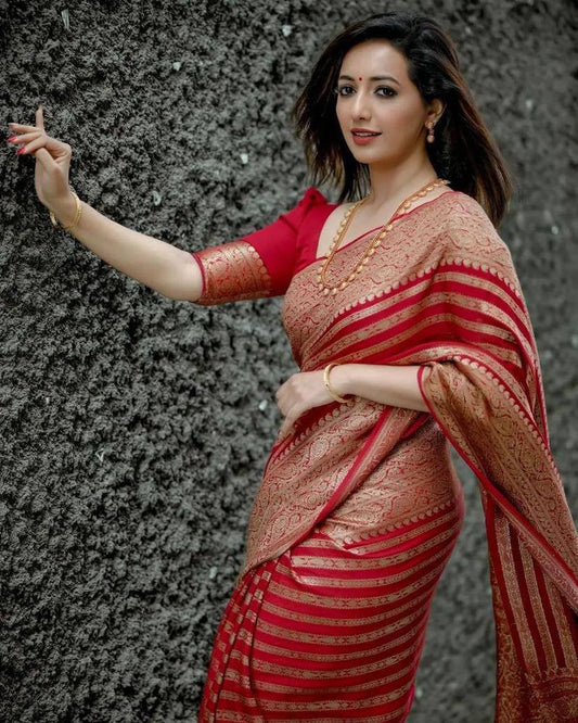 Pure Soft Khadi Georgette Silk Saree with Rich Zari Weaving