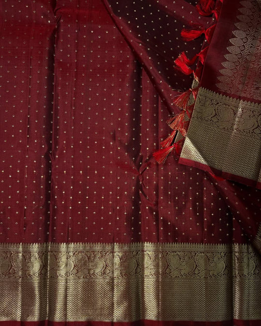 Regal Maroon Silk Saree