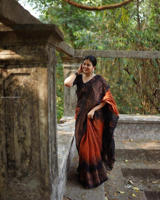 Lilan Soft Cotton Saree with Rich Weaving Blouse