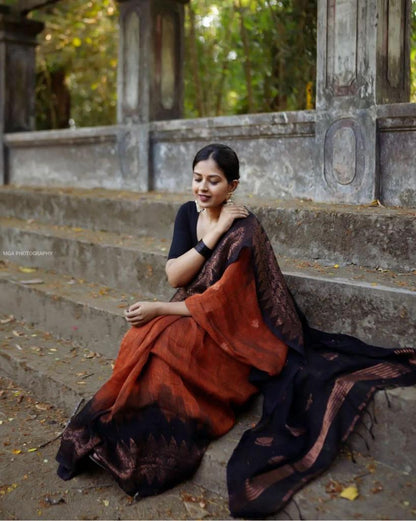 Lilan Soft Cotton Saree with Rich Weaving Blouse