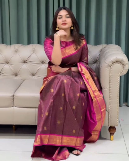 Wine Silk Saree