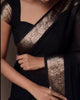 Banarasi Black Saree With Gold Border