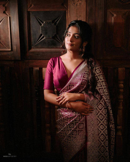 Rich Comfort Organic Banarasi Lichi Silk Wedding Saree