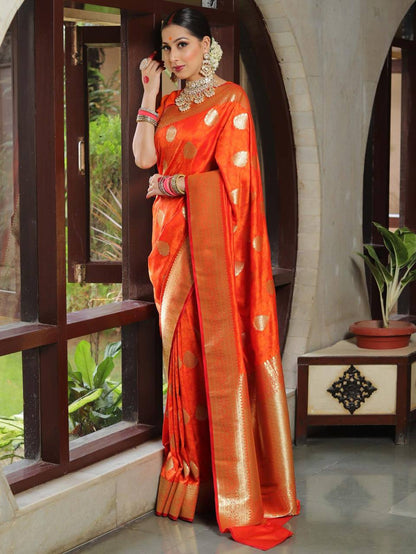 Weightless Saree Made with Organic Banarasi Lichi Silk for Wedding Wear