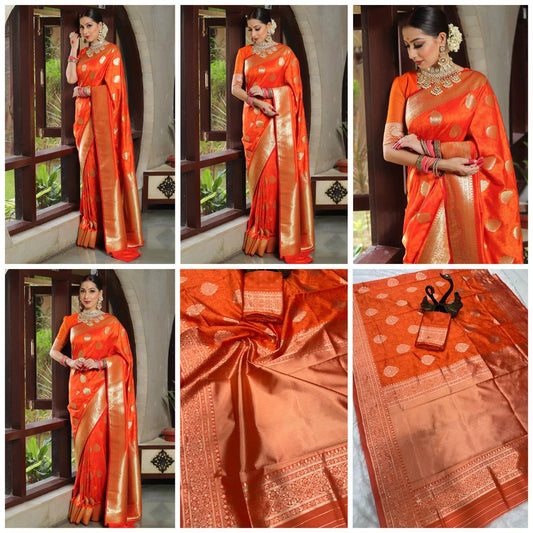 Weightless Saree Made with Organic Banarasi Lichi Silk for Wedding Wear