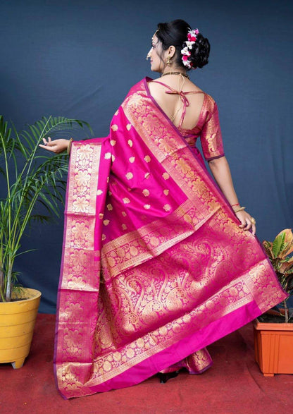 Banarasi Wedding Saree Made from Organic Lichi Silk