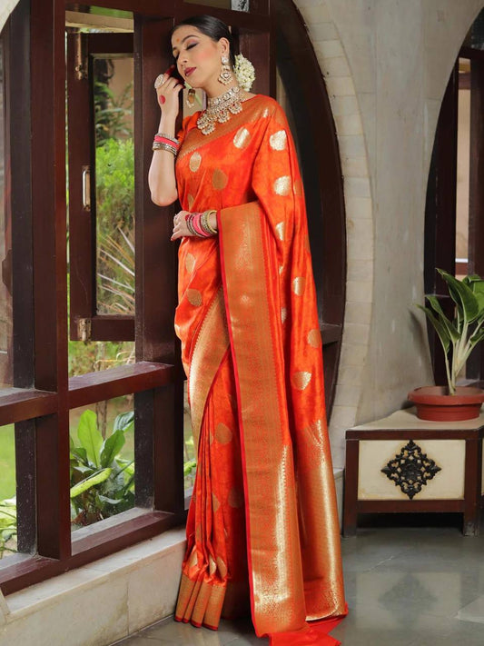 Weightless Saree Made with Organic Banarasi Lichi Silk for Wedding Wear