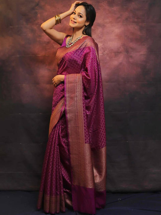Premium Comfort Organic Banarasi Lichi Silk Wedding Saree