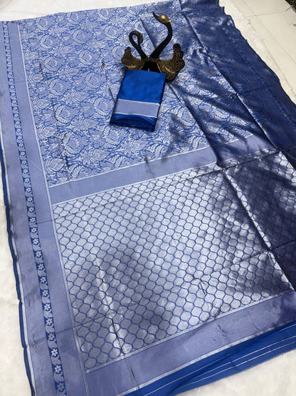 LuxeCraft Saree Designed in Organic Banarasi Lichi Silk