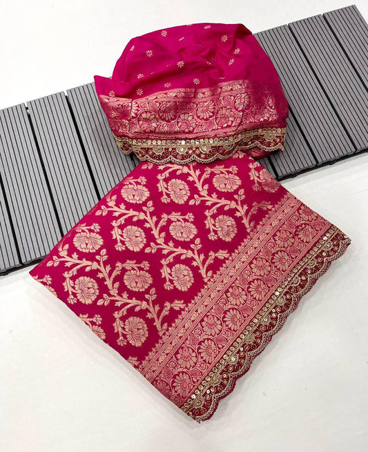 khaddi georgette designer saree