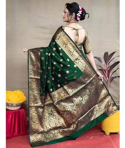 Banarasi Wedding Saree Made from Organic Lichi Silk