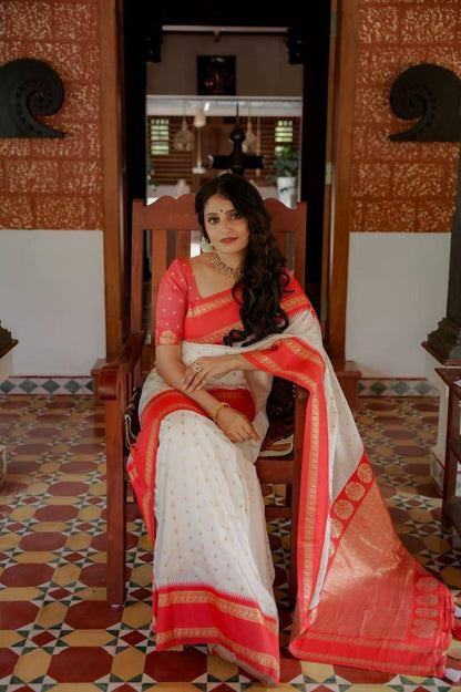 Elegant Comfort Organic Banarasi Lichi Silk Wedding Saree