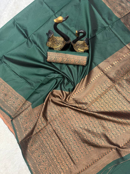 Feather Light Organic Banarasi Lichi Silk Wedding Saree