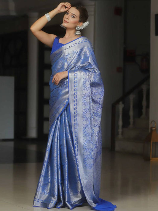 LuxeCraft Saree Designed in Organic Banarasi Lichi Silk