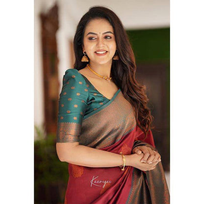 Luxury Comfort Organic Banarasi Lichi Silk Wedding Saree