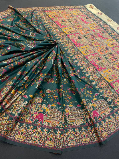 Rajwadi Pashmina Silk Weaving Saree with Kashmiri Pallu