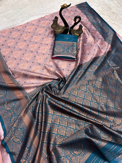 Heavy Look Organic Banarasi Lichi Silk Wedding Saree