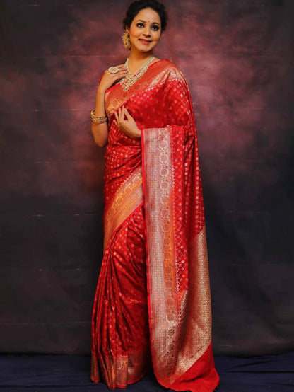 Pureform Saree Designed in Organic Banarasi Lichi Silk for Wedding Wear