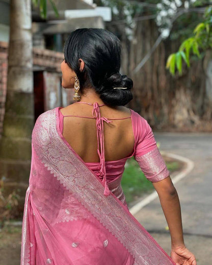 New Slab Weaving Lilan Soft Cotton Saree with Rich Blouse