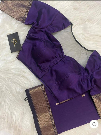 Soft Cotton Saree Showcasing Slab Weaving and Contrast Blouse