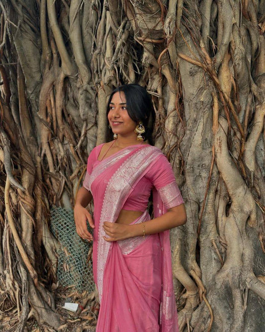 New Slab Weaving Lilan Soft Cotton Saree with Rich Blouse